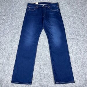 Levi's 501 Jeans Men 35x32 Blue Straight Leg Regular Button Fly Denim Pants NEW‎